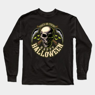 Halloween - Skull Illustration Long Sleeve T-Shirt